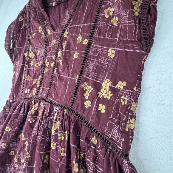 All About You Deepika Padukone- Dark Purple Floral Sun Dress Size Large Tropical - Picture 8 of 12